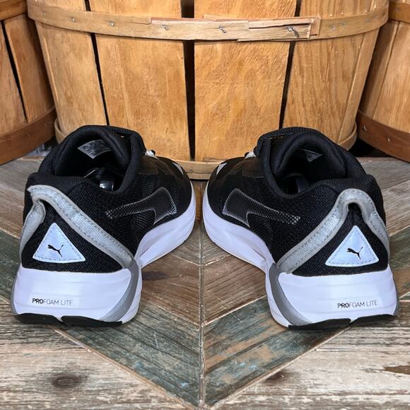 Puma Minima Black Silver White Lifestyle Sneakers Running Shoes Womens Size 8 - Picture 8 of 11